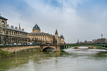 Street view in the historical centre of Paris, France