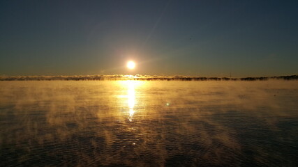 sunrise over the river