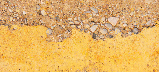 Old yellow grunge cracked wall texture background