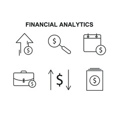 Financial Analytics set icon, isolated Financial Analytics set sign icon, vector illustration
