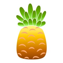Ripe pineapple icon, cartoon style