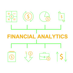 Financial Analytics set icon, isolated Financial Analytics set sign icon, vector illustration