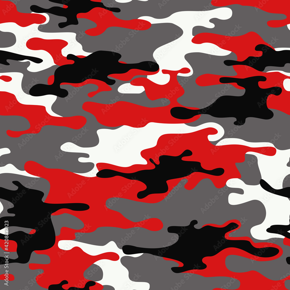 Wall mural Camouflage seamless pattern modern. Abstract camo. Print on fabric on textiles. Vector illustration - Wall murals
