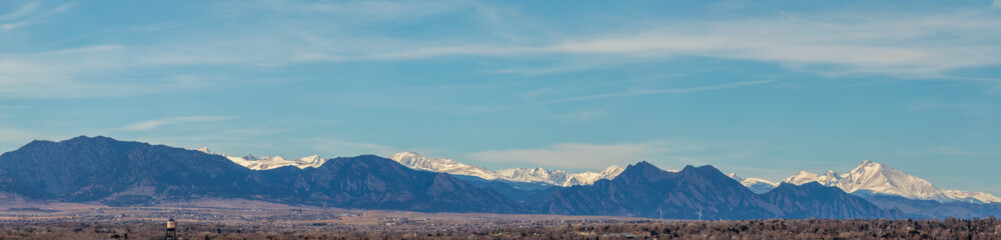 Colorado Living. Denver, Colorado - Denver Metro Area Residential Winter Panorama with the view of...