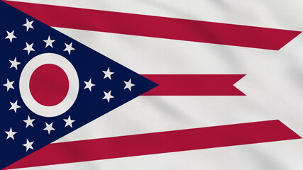 Ohio State - USA - Crumpled Fabric Flag. USA Flag. State of Ohio Flag. North America Flags. Celebration. Patriots. Surface Texture. Background Fabric.