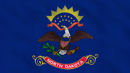 North Dakota State - USA - Crumpled Fabric Flag. USA Flag. State of North Dakota Flag. North America Flags. Celebration. Patriots. Surface Texture. Background Fabric.