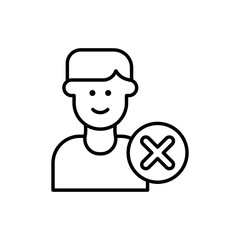 Remove User Vector Outline icon style illustration. 