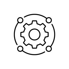 Gear Vector Outline icon style illustration. 
