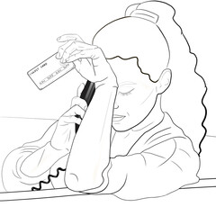 social line art girls