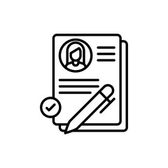 CV Vector Outline icon style illustration. 