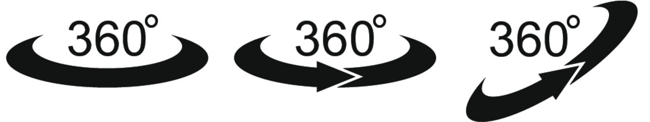 360 degree symbol round arrow rotation.