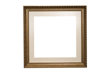 Wooden picture frame Louis dark golden isolated on white background.