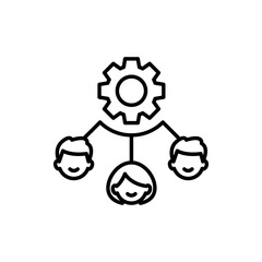 Organization Structure Vector Outline icon style illustration. 