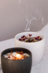 home decoration with candles calm atmosphere