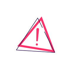 Exclamation mark in red triangle vector sign