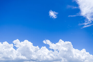 Blue sky with white clouds in fresh day.