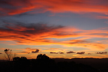 Beautiful people sunset in the field