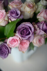 pastel pink and purple roses 