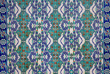 Ornamented islam style tile on wall