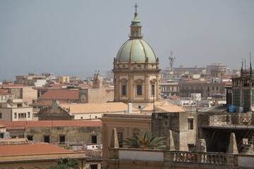 Naklejka na ściany i meble View from Cathedral Maria Santissima Assunta in Palermo, Sicily Italy
