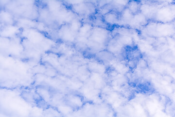 Pure white clouds like cotton wool with blue sky in morning.