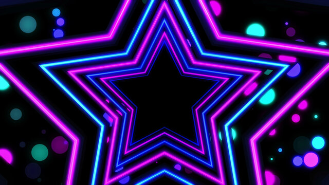 Abstract Colorful Stars Neon Background © T_Motion