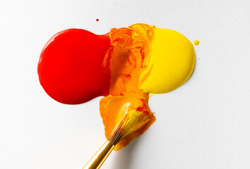 Red and Yellow Paint Make Orange