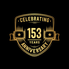 153 years anniversary celebration shield design template. Vector and illustration
