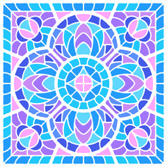 Ancient mosaic ceramic tile pattern. Decorative glass ornament. Abstract texture.