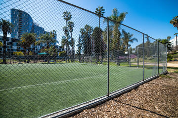 Basketball city park playground in Los Angeles Downtown
