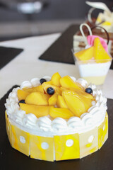 Cafe - Tropical Mango Cake with coconut milk cream