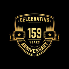 159 years anniversary celebration shield design template. Vector and illustration
