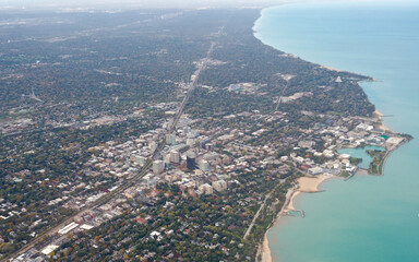 Aerial image of Evanston Chicago