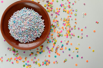 multicolored confetti baby on the table