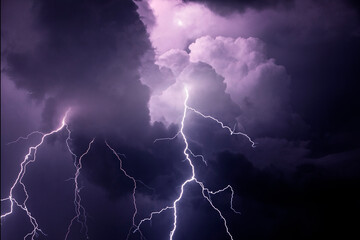 Fototapeta na wymiar USA, Tennessee. Composite of cloud-to-cloud lightning bolts.