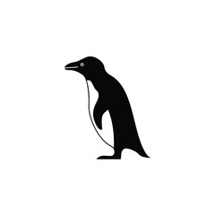 Animal sea penguin silhouette logo design vector illustration