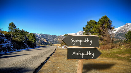 Street Sign to Sympathy versus Antipathy