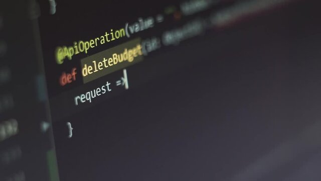 Software development. Computer programm code. Coding