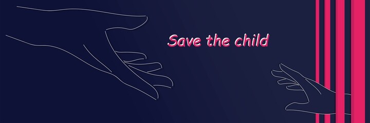 an adult or a mother extends a helping hand to an orphan to a child from an orphanage or prison