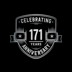 171 years anniversary celebration shield design template. Vector and illustration
