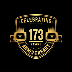173 years anniversary celebration shield design template. Vector and illustration
