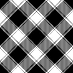 Buffalo plaid pattern seamless in black and white. Seamless tartan check graphic for tablecloth, gift wrapping paper, flannel shirt, other modern spring summer autumn winter fashion textile print.