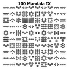Fototapeta na wymiar Various Pattern collections - 100. Mandala pattern set.