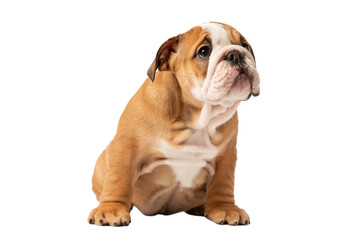English bulldog puppy isolated on a white background