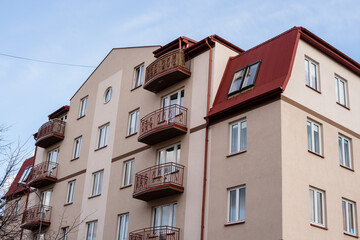 Fototapeta na wymiar Modern apartment buildings in Europe. Modern apartment building.