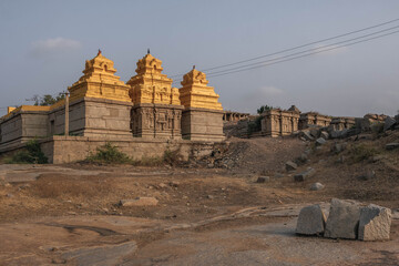 Hemakuta Hill Temple Complex in Hampi. India