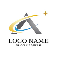 A Letter Logo Template vector icon illustration design