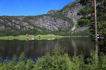 Fototapeta na wymiar Beautiful Norway - village in Agder region