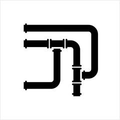 Pipe Icon, Pipe Fitting Icon, Water, Gas, Oil Pipeline, Plumbing Work