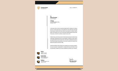 Modern unique creative corporate professional and newest business style letterhead design template with clean line shapes.